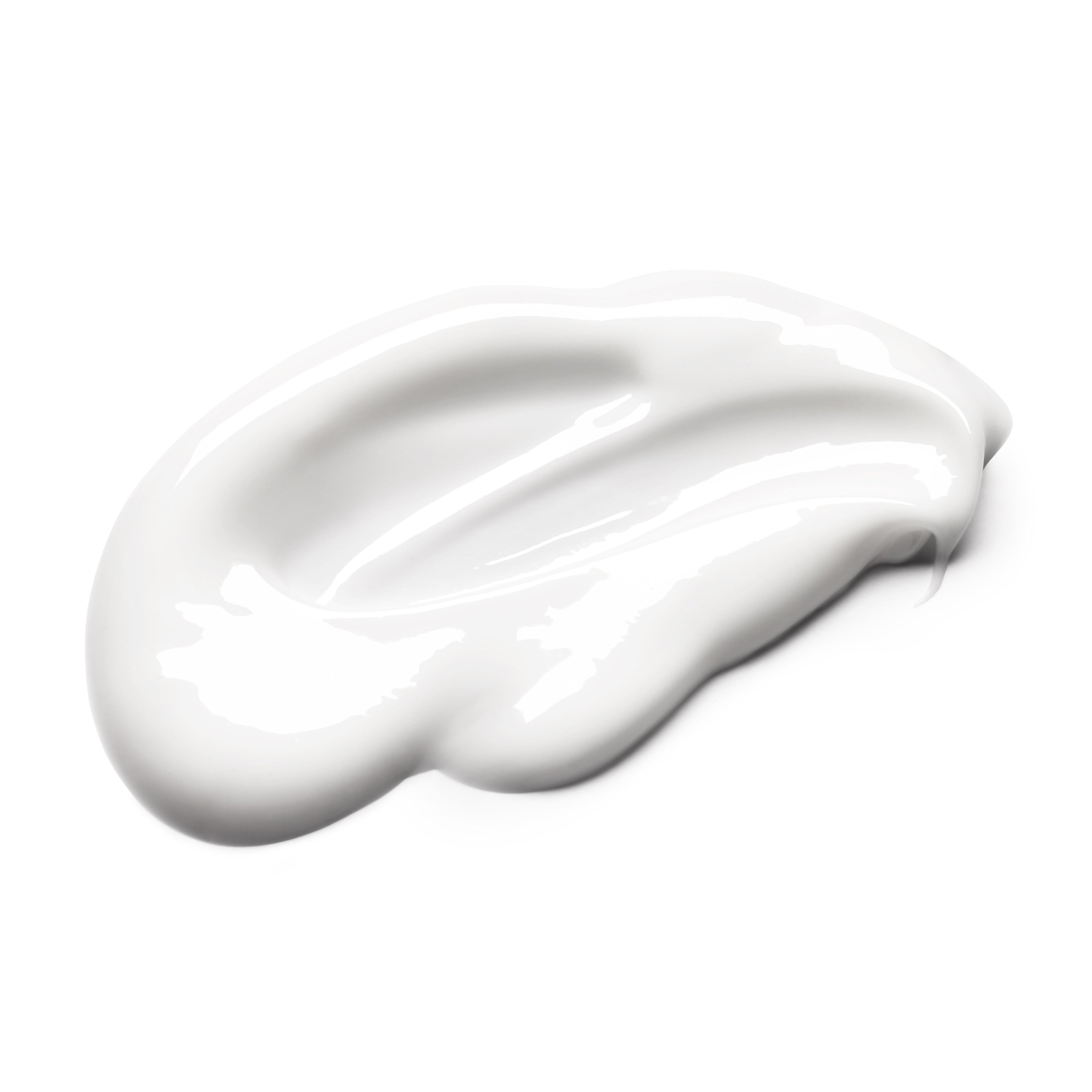 A smooth, glossy smear of Rose Dunes Body Lotion 300ml with a hydrating vegan formula is shown on a plain white background.